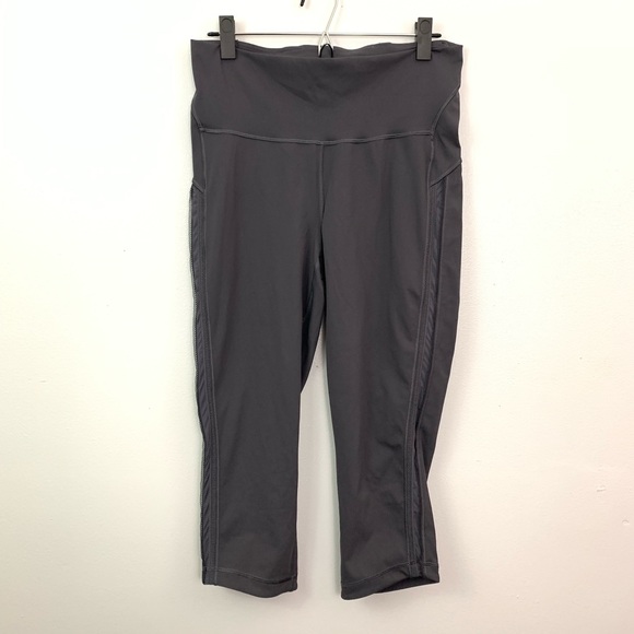 lululemon athletica Pants - LULULEMON | Grey Mesh Side Cropped Leggings Sz 12
